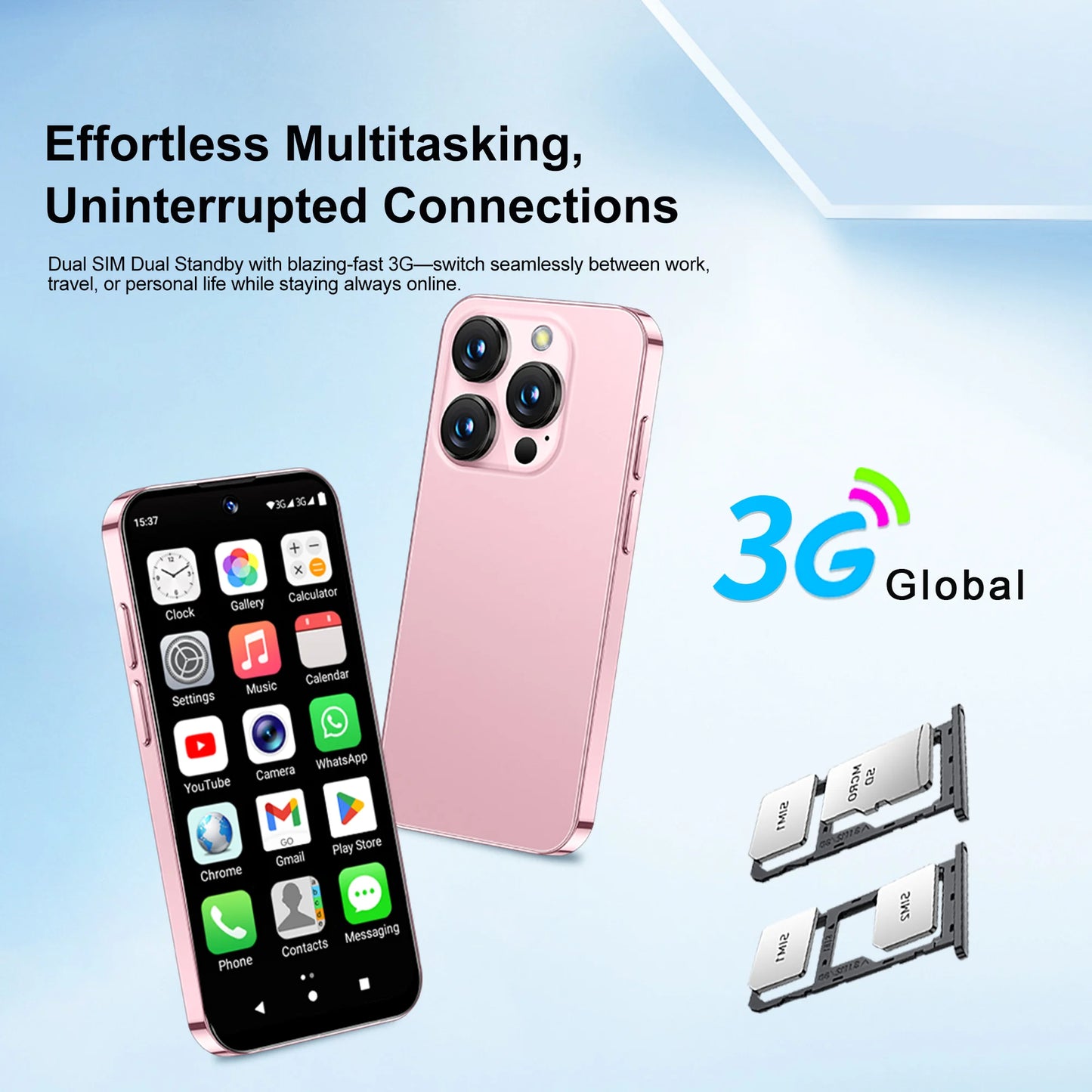 SERVO 19E Mini Android Smartphone 3G WCDMA 2 SIM Standby Play Store 2GB RAM 16GB ROM WiFi GPS 3.88" Small Pocket Cellphone Cheap