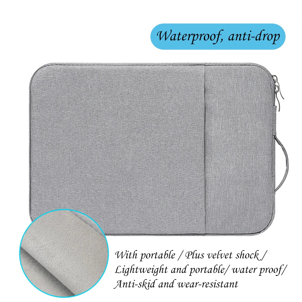 13.3"Laptop Sleeve Case for MacBook M2 M1 Air13.6 Air13.3 MacBook Pro13 14 15 16 with Handle Pocket Briefcase Waterproof HandBag