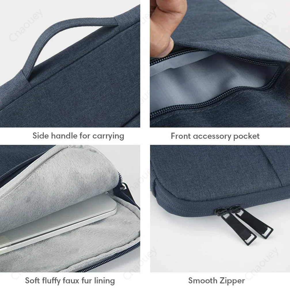 13.3"Laptop Sleeve Case for MacBook M2 M1 Air13.6 Air13.3 MacBook Pro13 14 15 16 with Handle Pocket Briefcase Waterproof HandBag