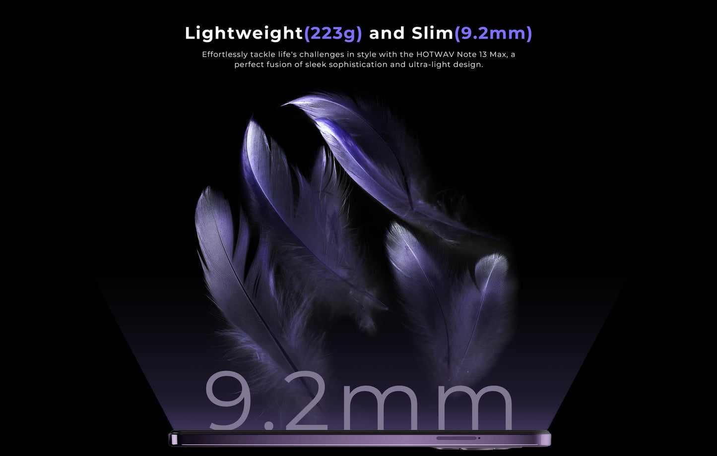 HOTWAV Note 13 Max Mobile Phone Android 14 6.8'' HD+ 16(6+10)GB 256GB Cellphone 48MP 5160mAh 9.2mm Ultra-Thin Smartphone
