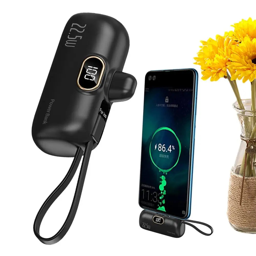 Battery Powers Bank PD 22.5W 5000mah Compact Phone Charger Powers Bank Cell Phone Portable Powers Banks For Smartphones Tablets