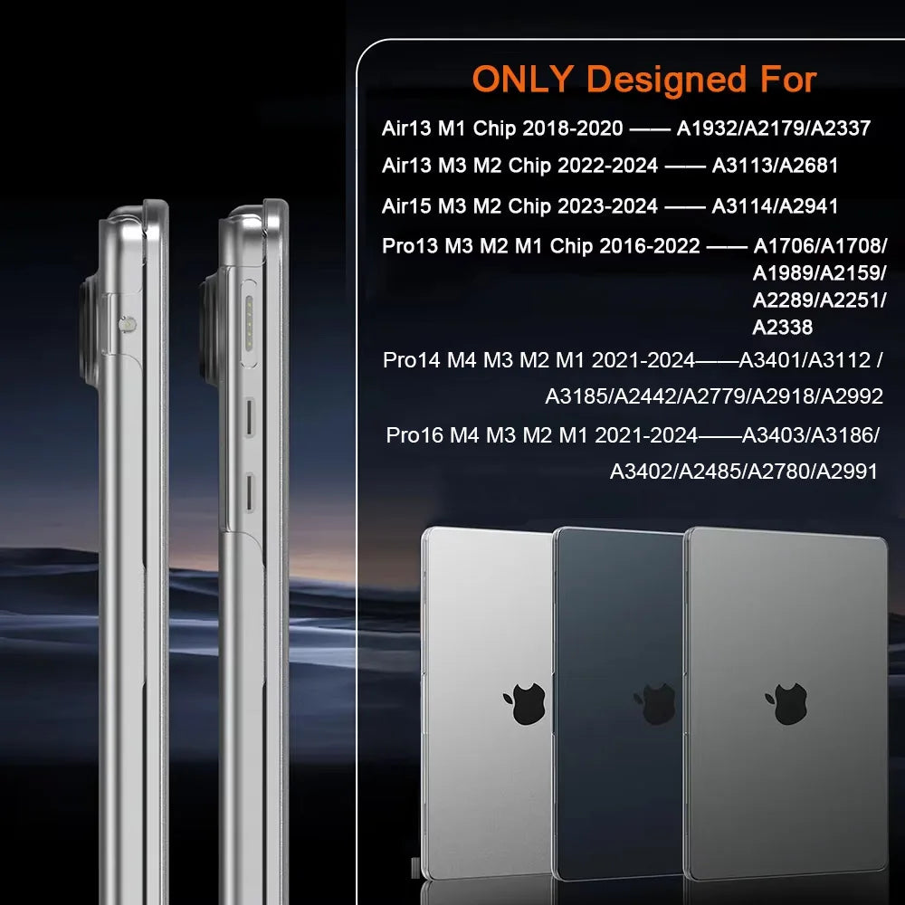 For 2025 M4 MacBook Air 13In Air 15In Case M3 M2 2024-2022 A3241 A3240 MacBook Pro 14In Pro 16In M4 Pro/Max 2024 Case Cover