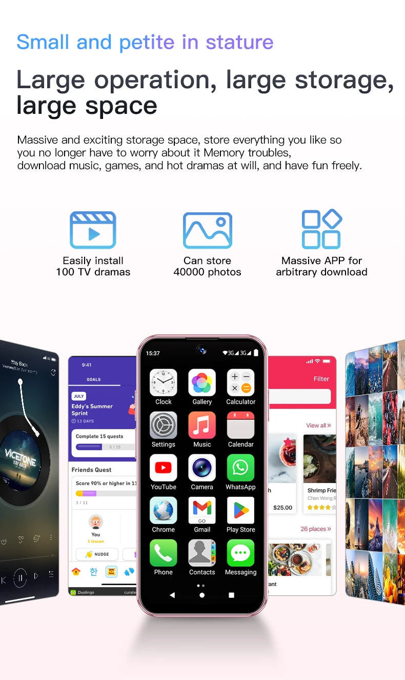 SERVO 19E Mini Android Smartphone 3G WCDMA 2 SIM Standby Play Store 2GB RAM 16GB ROM WiFi GPS 3.88" Small Pocket Cellphone Cheap