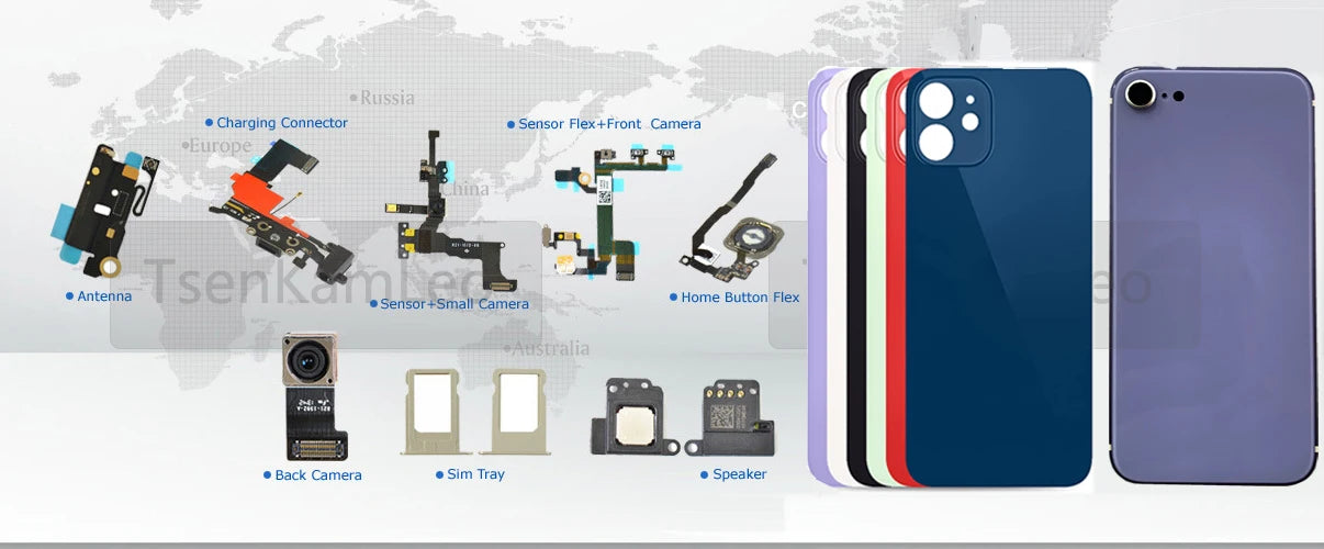 2Sets Sapphire Back Rear Camera Glass Lens with Tape & Repair Tool Kit For iPhone 11 14 15 12 13 Mini Pro Max Replacement part