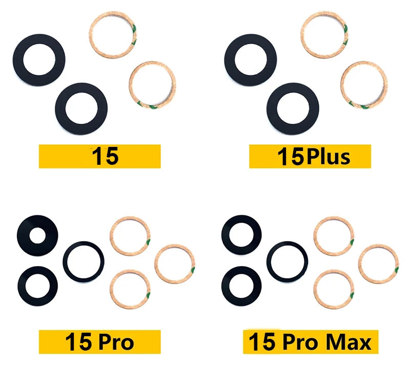 2Sets Sapphire Back Rear Camera Glass Lens with Tape & Repair Tool Kit For iPhone 11 14 15 12 13 Mini Pro Max Replacement part
