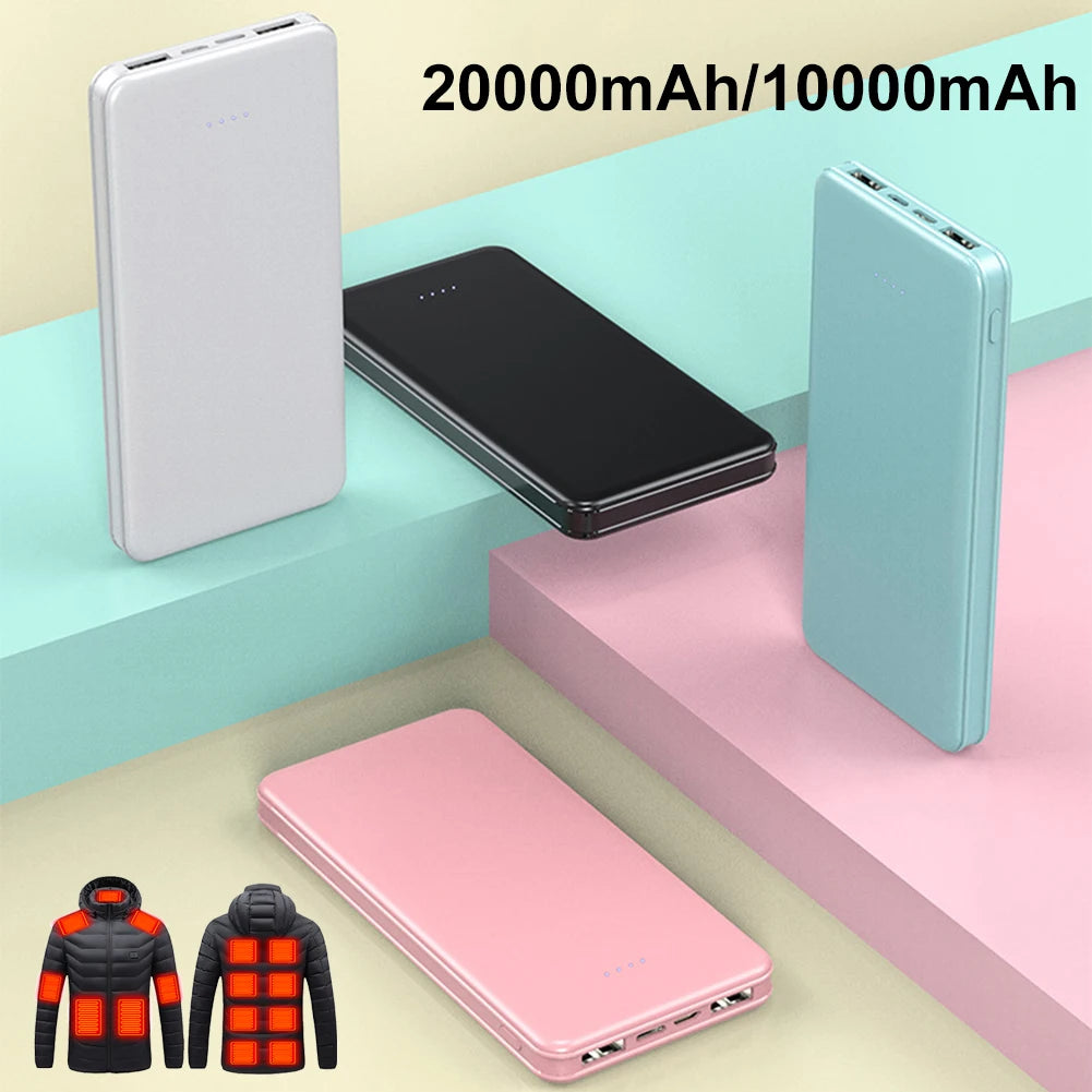 Powerful Power Bank 10000mAh 20000mAh 5V2A Power Bank  External Battery Pack for Heating Vest Jackets Scarves Socks Gloves