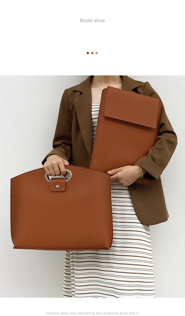 Laptop Bag Men Women Business Portable Computer Case Storage Purses Hand Document Bags Luxury Upscale Tote Waterproof Briefcase