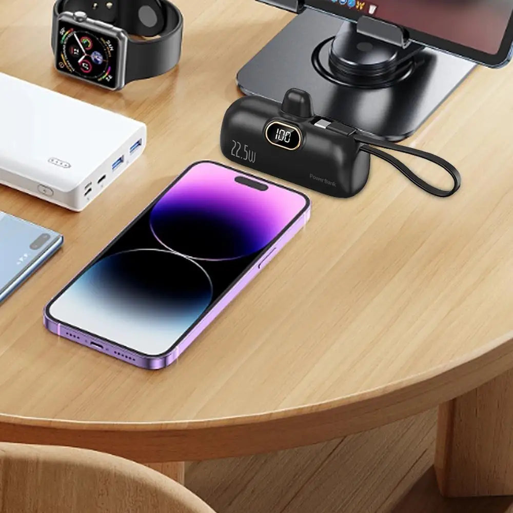 Battery Powers Bank PD 22.5W 5000mah Compact Phone Charger Powers Bank Cell Phone Portable Powers Banks For Smartphones Tablets