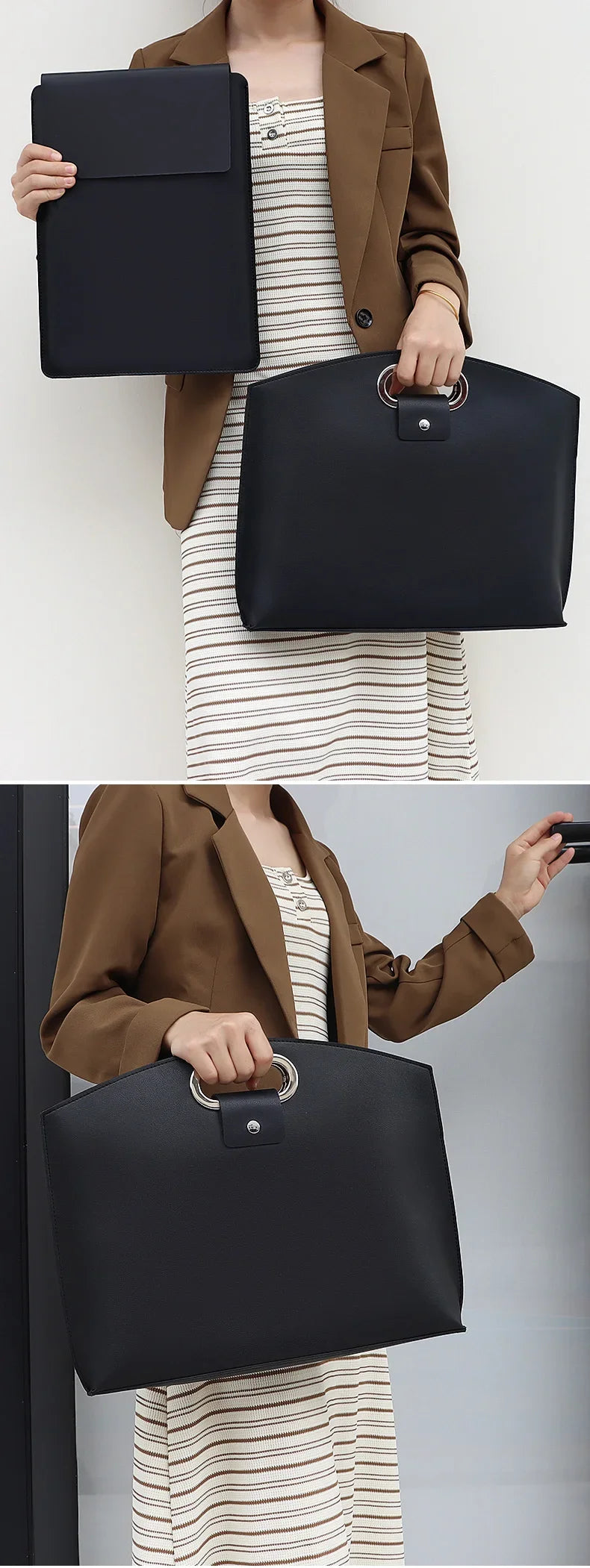 Laptop Bag Men Women Business Portable Computer Case Storage Purses Hand Document Bags Luxury Upscale Tote Waterproof Briefcase