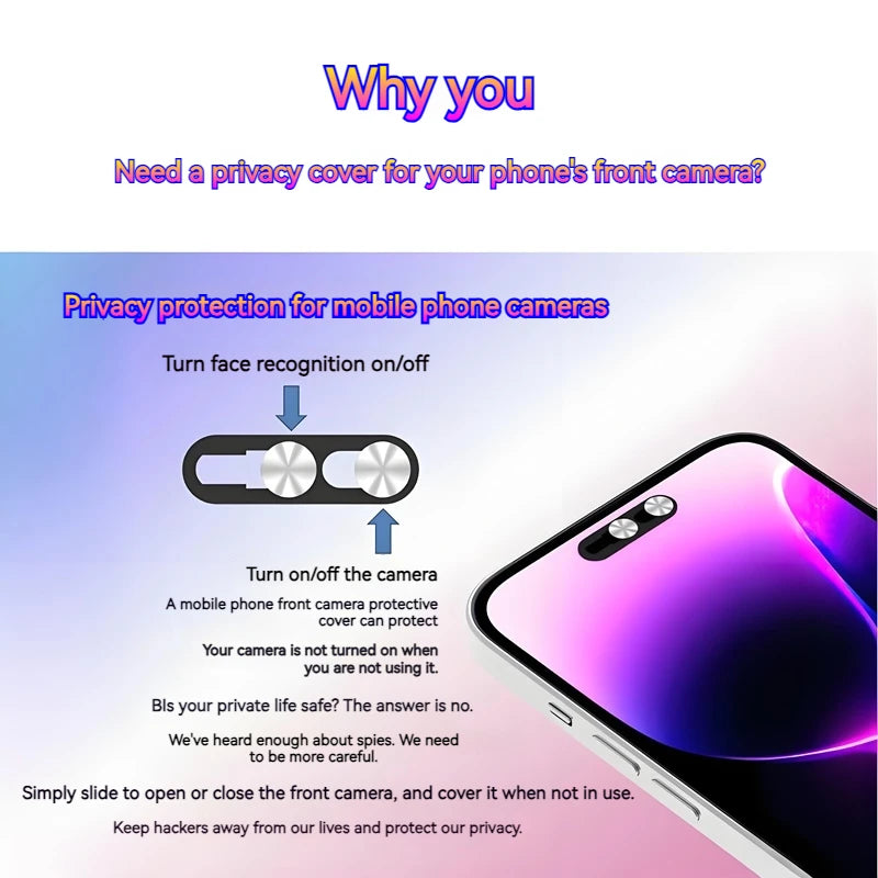 New Anti-Peeping Lens Cover Camera Privacy Protector with Dual - Slide Design Easy Use,Fit for iPhone 14 Pro Max/15/16 Series