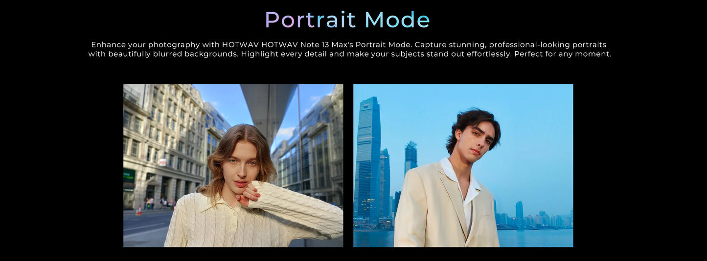 HOTWAV Note 13 Max Mobile Phone Android 14 6.8'' HD+ 16(6+10)GB 256GB Cellphone 48MP 5160mAh 9.2mm Ultra-Thin Smartphone
