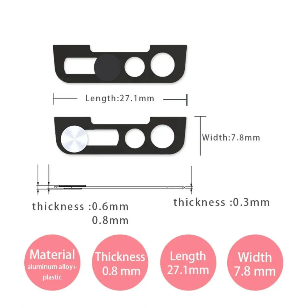 3PCS Phone Lens Metal Antispy Privacy Cap Front Camera Slider Lens Sticker Webcam Cover For iPhone 14 14 ProMax Plus