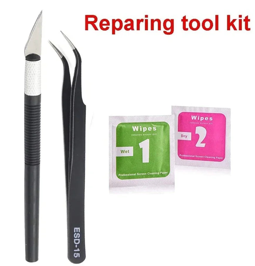 2Sets Sapphire Back Rear Camera Glass Lens with Tape & Repair Tool Kit For iPhone 11 14 15 12 13 Mini Pro Max Replacement part