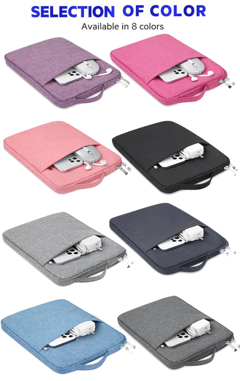 13.3"Laptop Sleeve Case for MacBook M2 M1 Air13.6 Air13.3 MacBook Pro13 14 15 16 with Handle Pocket Briefcase Waterproof HandBag