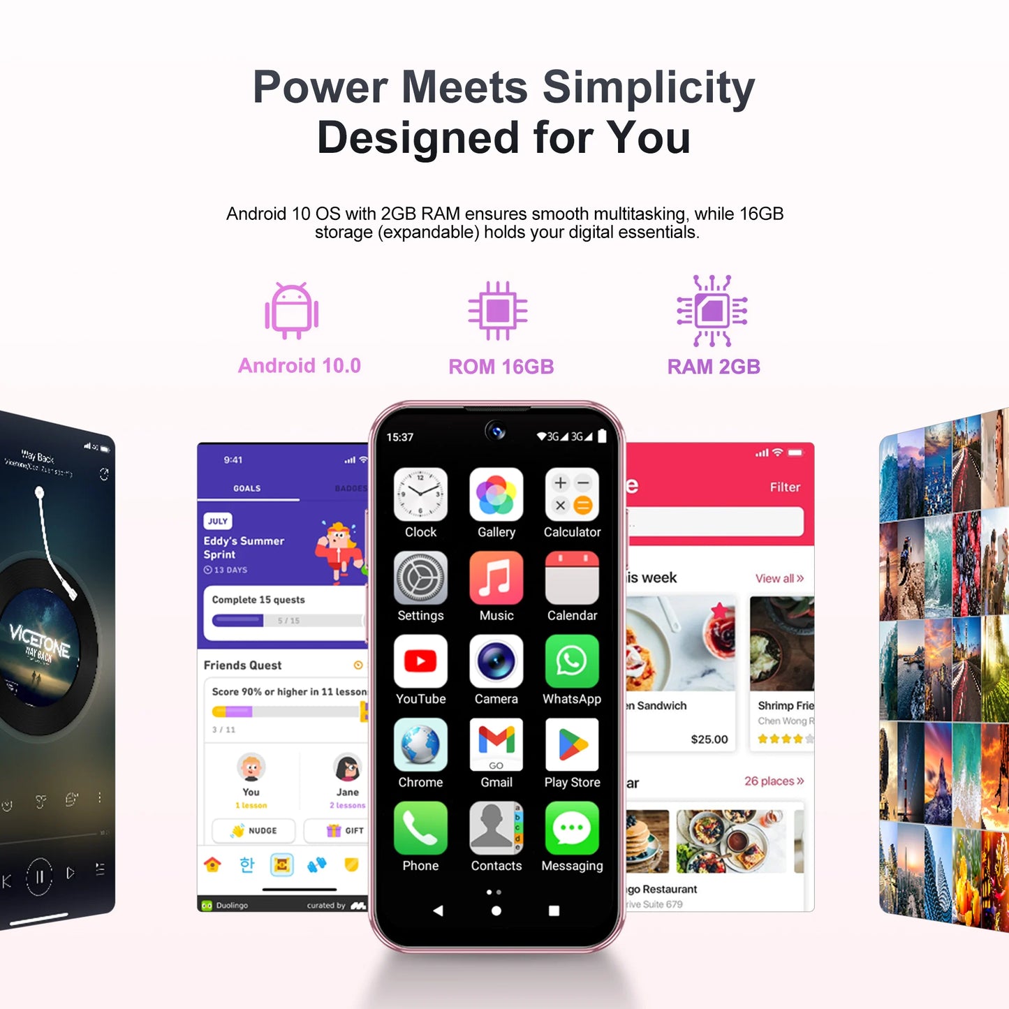 SERVO 19E Mini Android Smartphone 3G WCDMA 2 SIM Standby Play Store 2GB RAM 16GB ROM WiFi GPS 3.88" Small Pocket Cellphone Cheap