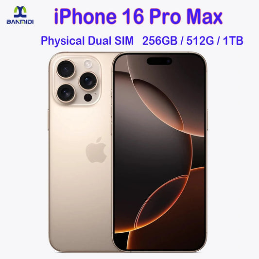 Unlocked iPhone 16 Pro MAX 6.9" Dual SIM Cell Phone Super Retina XDR OLED 16Pro Max 256GB/512GB/1T 5G Original Smartphone