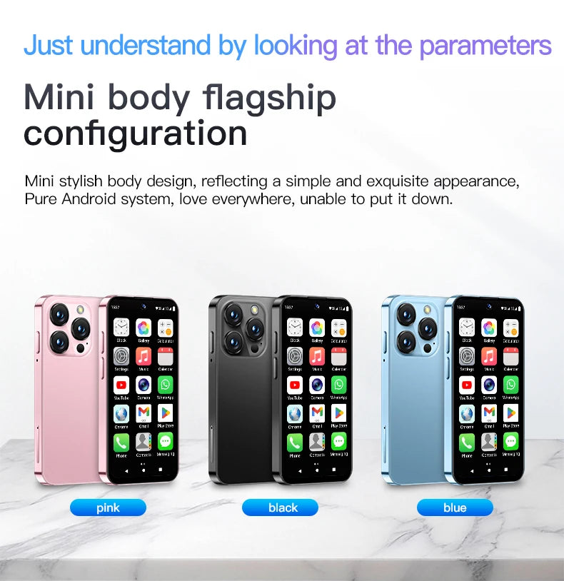 SERVO 19E Mini Android Smartphone 3G WCDMA 2 SIM Standby Play Store 2GB RAM 16GB ROM WiFi GPS 3.88" Small Pocket Cellphone Cheap