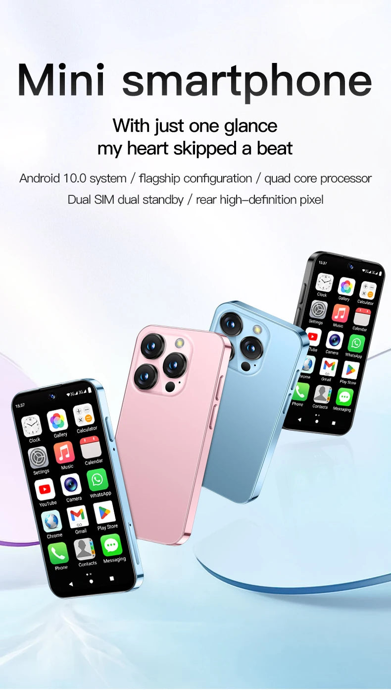 SERVO 19E Mini Android Smartphone 3G WCDMA 2 SIM Standby Play Store 2GB RAM 16GB ROM WiFi GPS 3.88" Small Pocket Cellphone Cheap