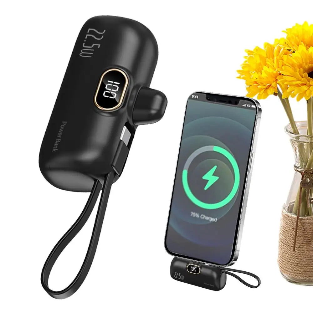 Battery Powers Bank PD 22.5W 5000mah Compact Phone Charger Powers Bank Cell Phone Portable Powers Banks For Smartphones Tablets