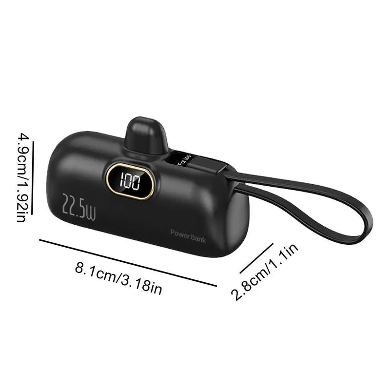 Battery Powers Bank PD 22.5W 5000mah Compact Phone Charger Powers Bank Cell Phone Portable Powers Banks For Smartphones Tablets