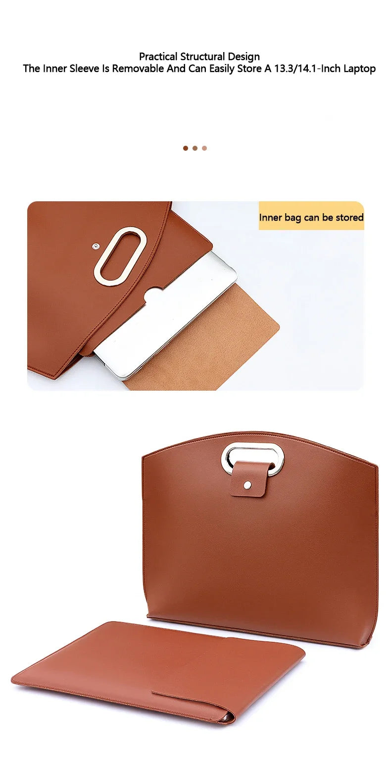 Laptop Bag Men Women Business Portable Computer Case Storage Purses Hand Document Bags Luxury Upscale Tote Waterproof Briefcase