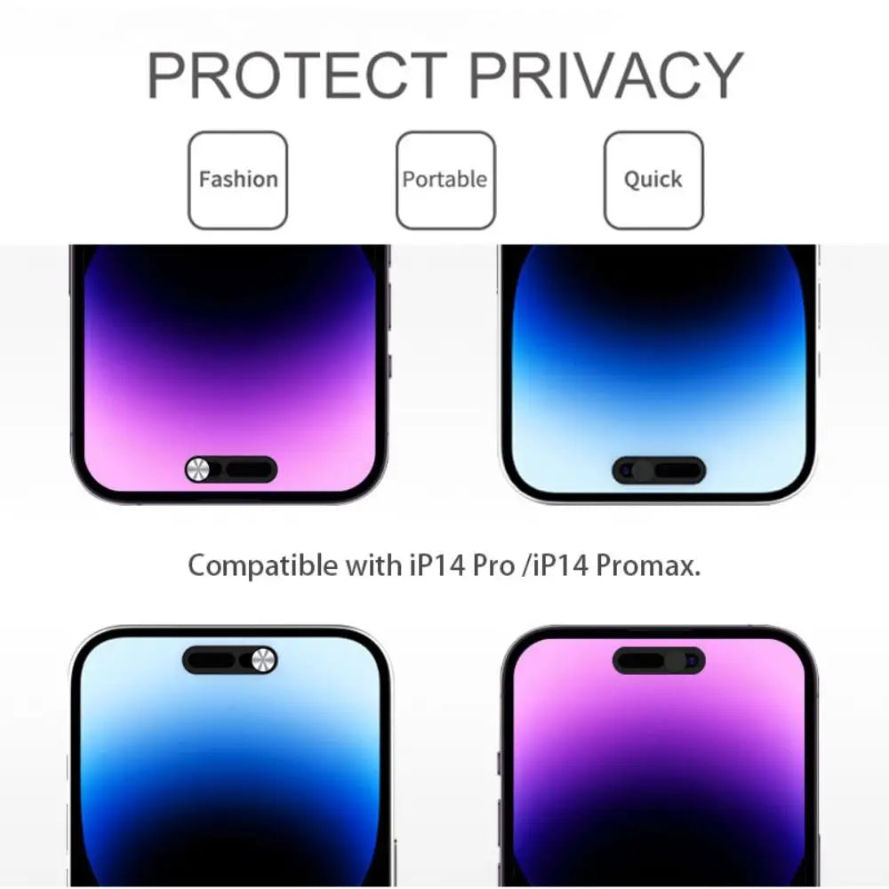 3PCS Phone Lens Metal Antispy Privacy Cap Front Camera Slider Lens Sticker Webcam Cover For iPhone 14 14 ProMax Plus