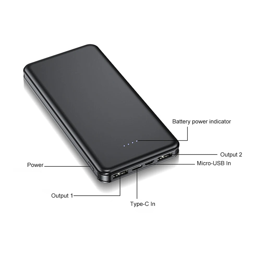 Powerful Power Bank 10000mAh 20000mAh 5V2A Power Bank  External Battery Pack for Heating Vest Jackets Scarves Socks Gloves