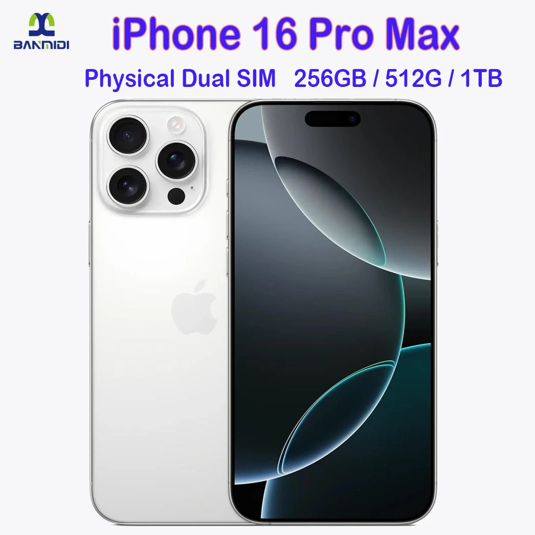 Unlocked iPhone 16 Pro MAX 6.9" Dual SIM Cell Phone Super Retina XDR OLED 16Pro Max 256GB/512GB/1T 5G Original Smartphone