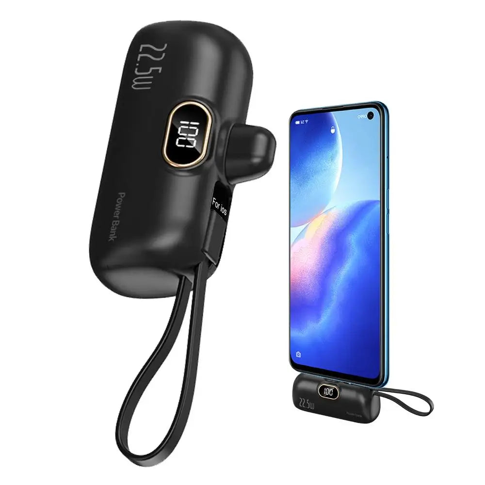 Battery Powers Bank PD 22.5W 5000mah Compact Phone Charger Powers Bank Cell Phone Portable Powers Banks For Smartphones Tablets